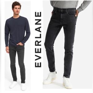 EVERLANE Men’s Black Gray Slim Faded Jeans Stretch Soft Classic Distressed 30x32